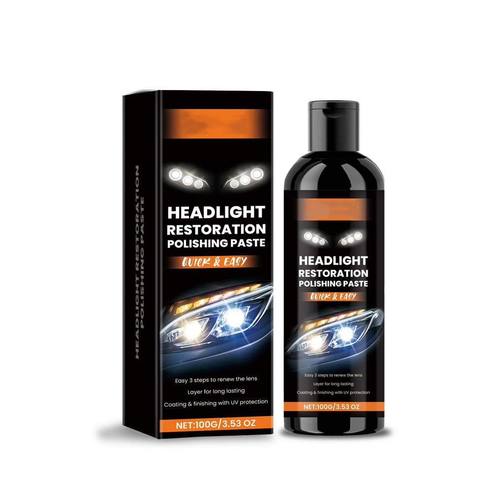 Advanced Headlight Restorer & Polishing Compound,Headlight Cleaner with Scratch Removal for