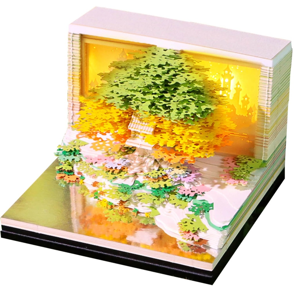 Time Piece Calendar 2026-3D Calendar 2026 With Lights 3D Memo Pads DIY Art Memo Pad, Creativ