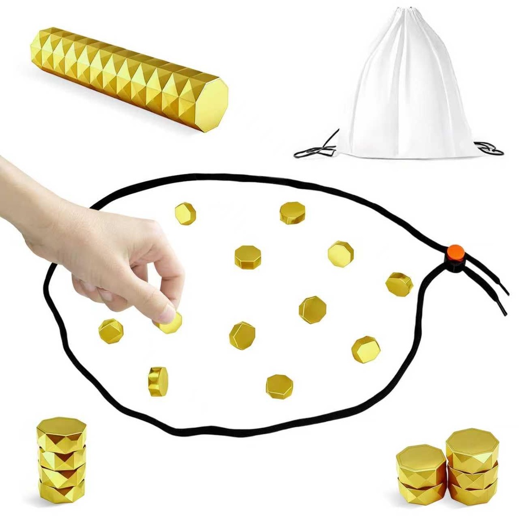 New Magnetic Chess Game Set with 20 Stones & Rope Ã¢Â€Â“ Portable Multiplayer Magnet Board