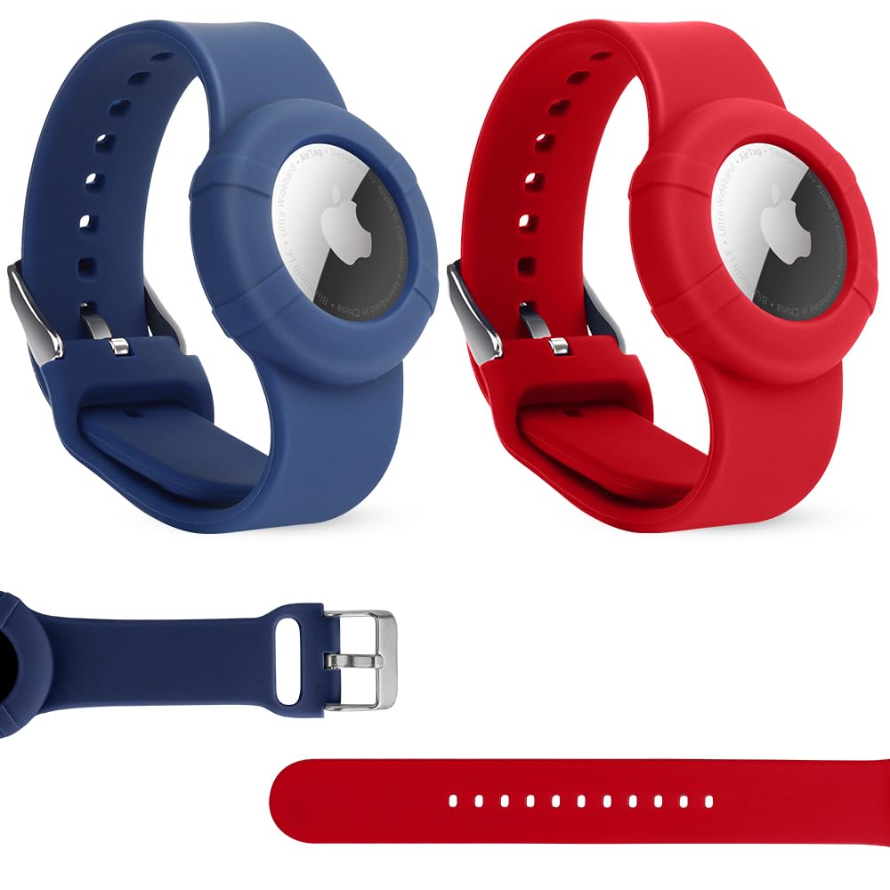 2 Pack Ai-rtag Wristband Compatible with Apple Air-Tag,Soft Adjustable Air-tag Bracelet, Ai