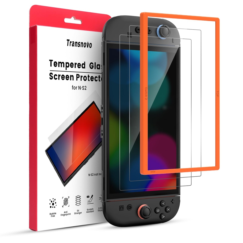 TRANSNOVO Screen Protector Compatible with Nintendo Switch 2 (2025, 7.9"), Tempered Glass U