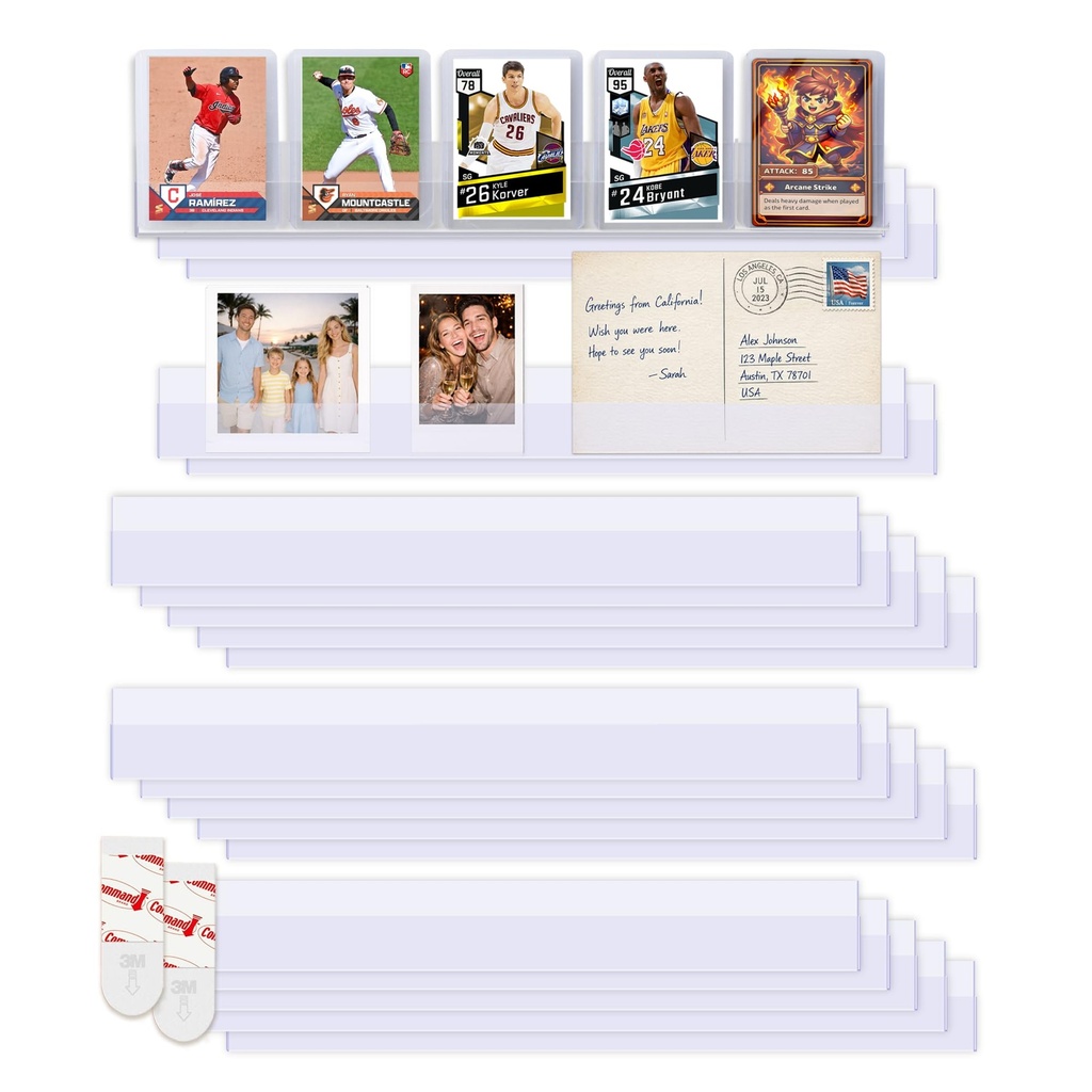 Tapeera 20-Pack PET Baseball Card Display Case - Hold Up to 120 Cards Wall Mount - Sleeved