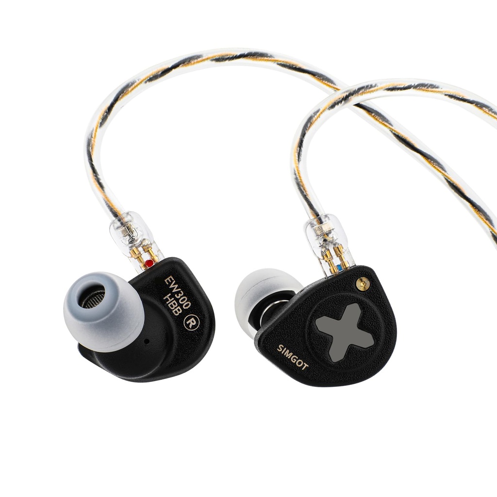 Linsoul SIMGOT EW300 1DD+1Planar+1PZT Hybrid Driver In Ear Monitor, Wired Earbuds IEM, Gaming
