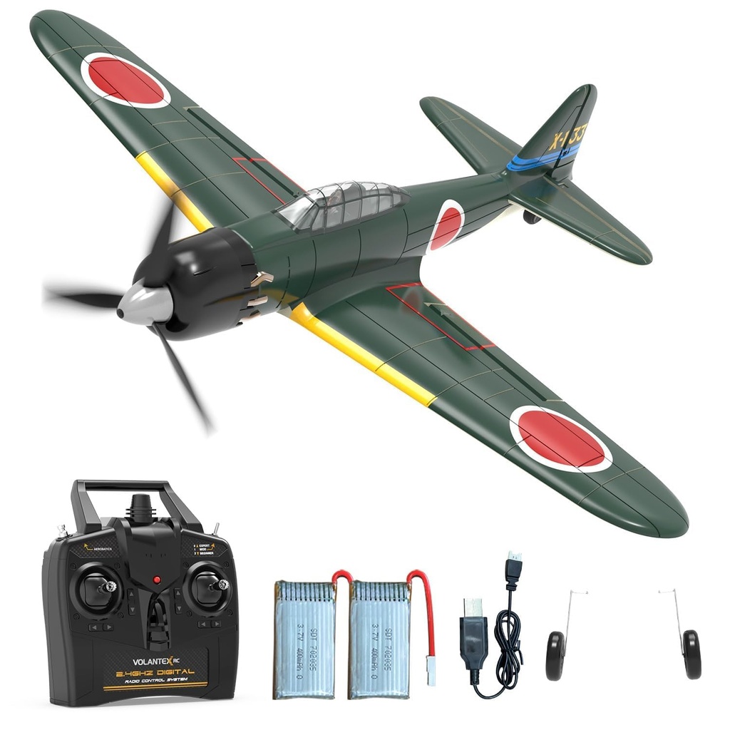 volantexrc RC Plane for Beginners, WWII A6M Zero Fighter 2.4GHz, 4CH Remote Control Airplane