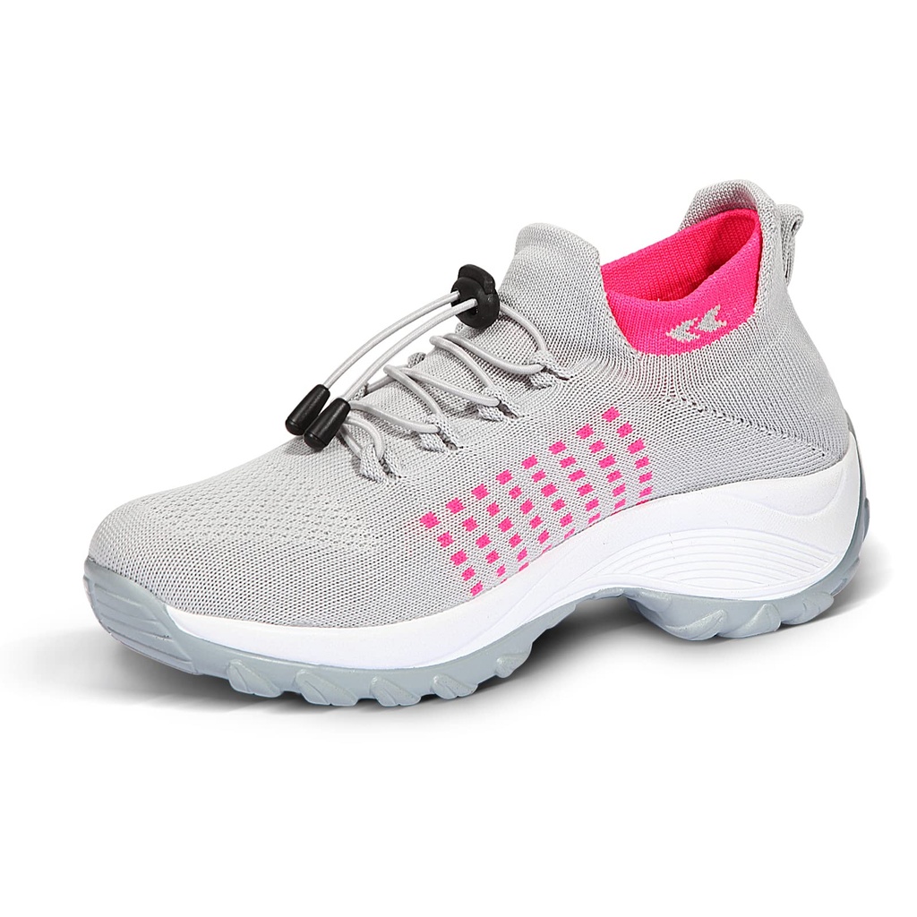 STUNAHOME Slip on Trainers Women Thick Bottom, Air Cushioned, Comfortable Walking Shoes wit