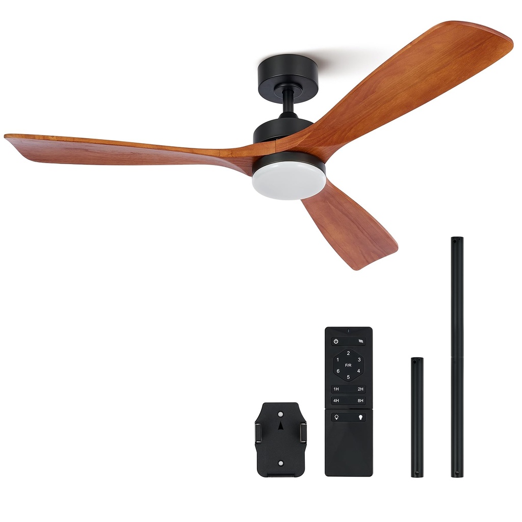 VONLUCE Ceiling Fans with Lights, 52 Inch Outdoor Ceiling Fan with Remote, 6 Speed Reversible