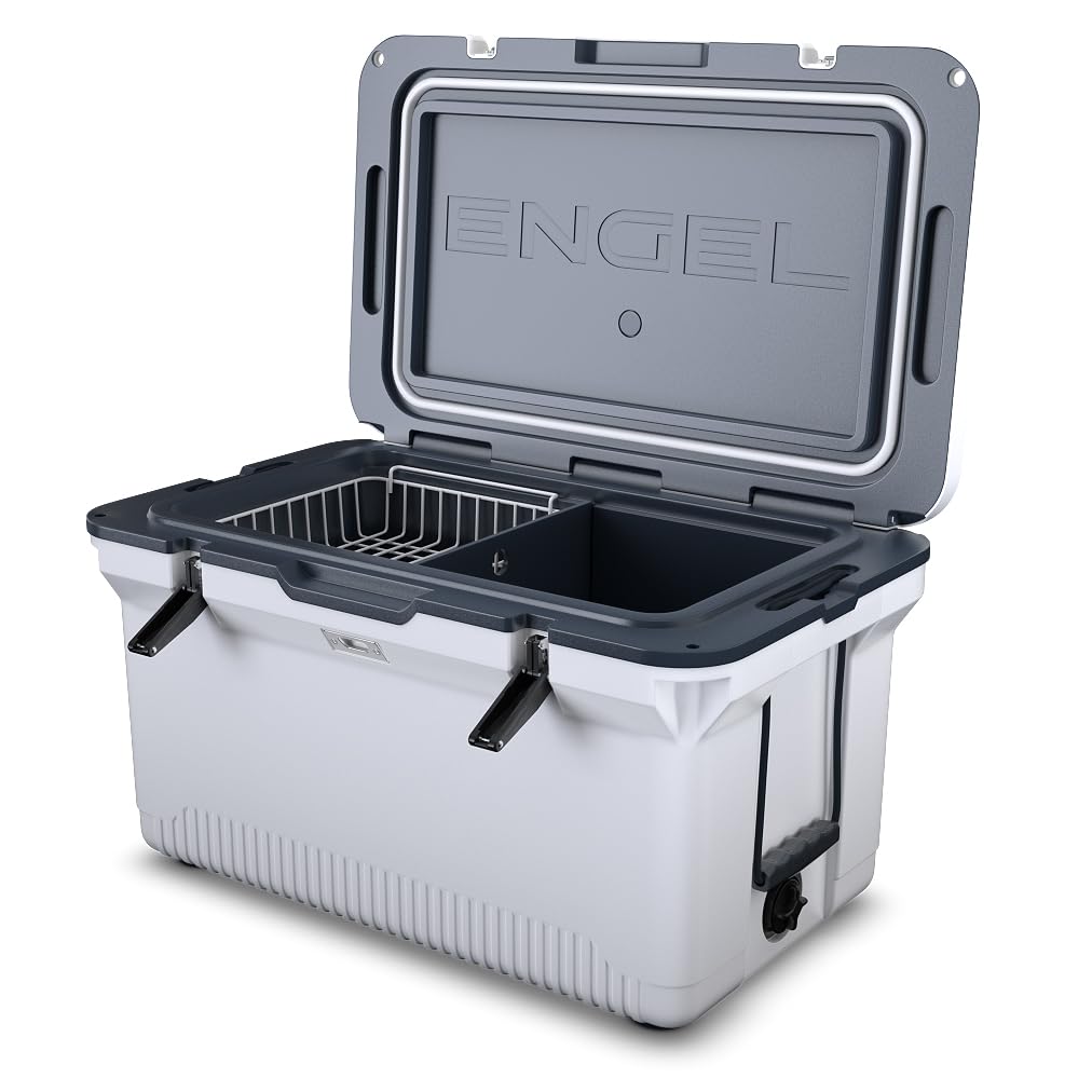 ENGEL Ultra-Light 56.8 L Cooler Box - Injection Molded Cool Box Large Enough for 80 Cans, K