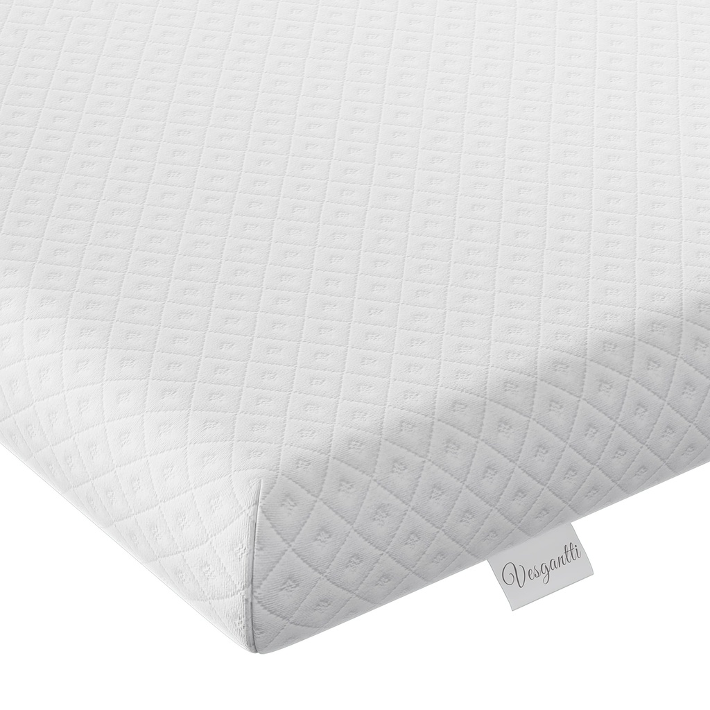 Vesgantti 4 Inch Memory Foam Mattress Topper Super King, Gel & Bamboo Charcoal Infused Bed