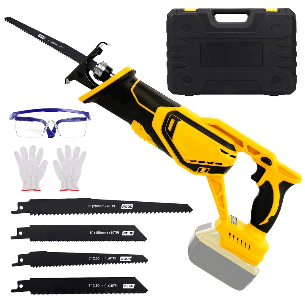 Reciprocating Saw Compatible with DeWalt 20V Max Battery with 4 Reciprocating Saw Blades, S