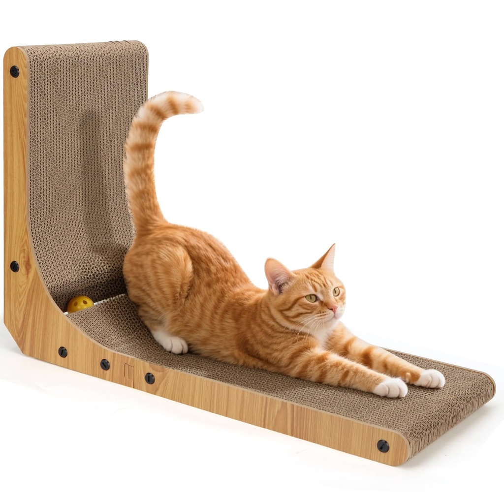 Nobleza Cardboard Cat Scratchers, 60cm Large Cat Scratching Board for Indoor Cats with Ball