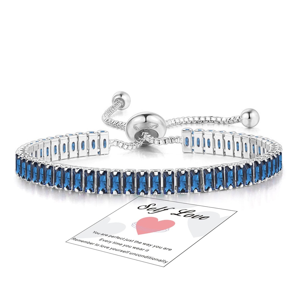 Sterling Silver Bracelet for Women Tennis Bracelet Crystal Slider Bracelet S925 Womens Brace