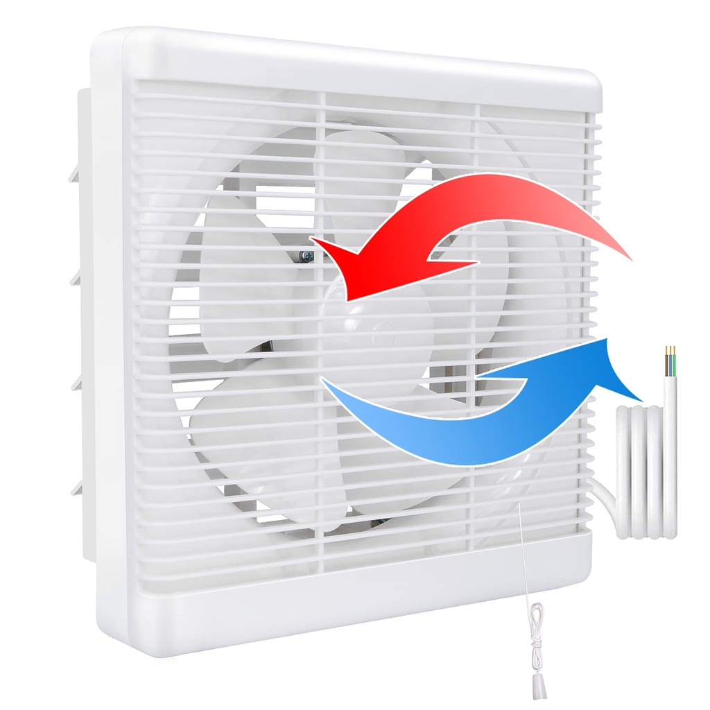 HUGOOME Open Size 11.8"*11.8" Exhaust Shutter Fan Extractor 800m/h, 2-way Reversibl