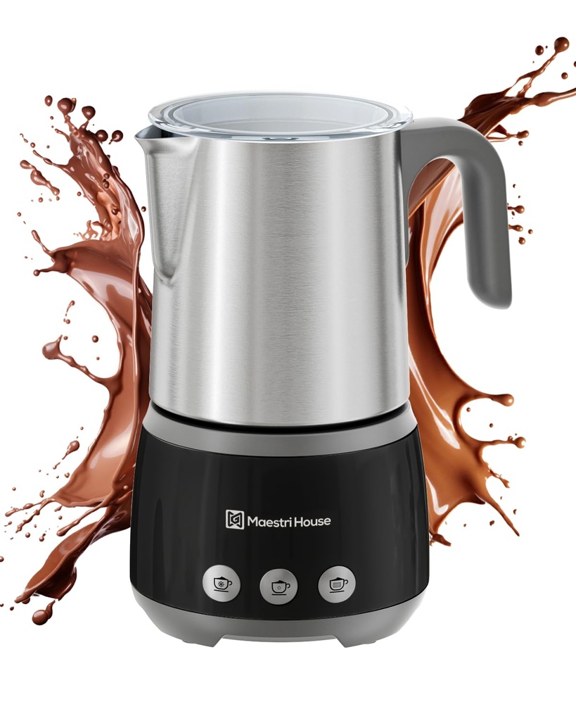Maestri House Milk Frother, 4-in-1 Electric Milk Steamer and Frother, 500mL 600W Smart Touc