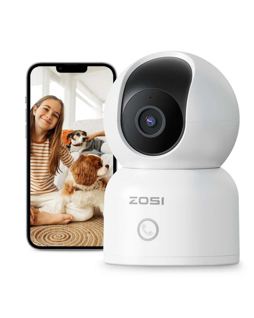 ZOSI C518 2K 3MP Indoor Security Camera - 360?? Pan/Tilt Baby Monitor & Dog Cam, Dual-Band