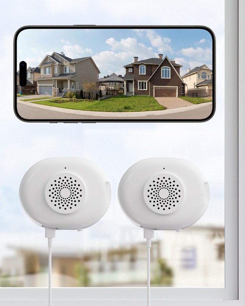 ZOSI 2 x C680 3MP 2K Window Security Camera, Full Color Night Vision, Indoor Plug-in WiFi C
