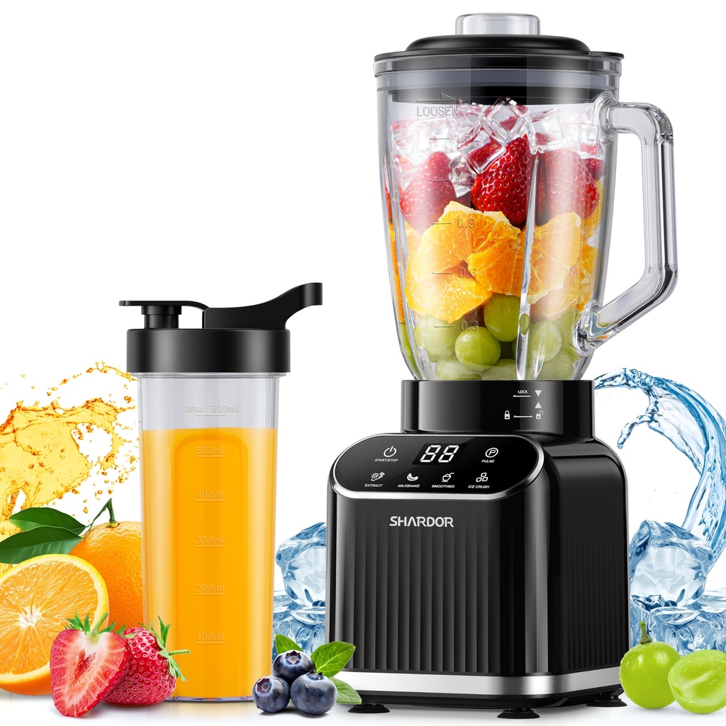 SHARDOR Blender for Kitchen, Max1400W Professional Smoothie Blender with 1.5L Glass Jar & 7
