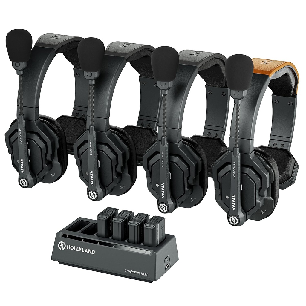 Hollyland Solidcom SE Full Duplex 4-User ENC Noise Cancellation Wireless Intercom Headset 
