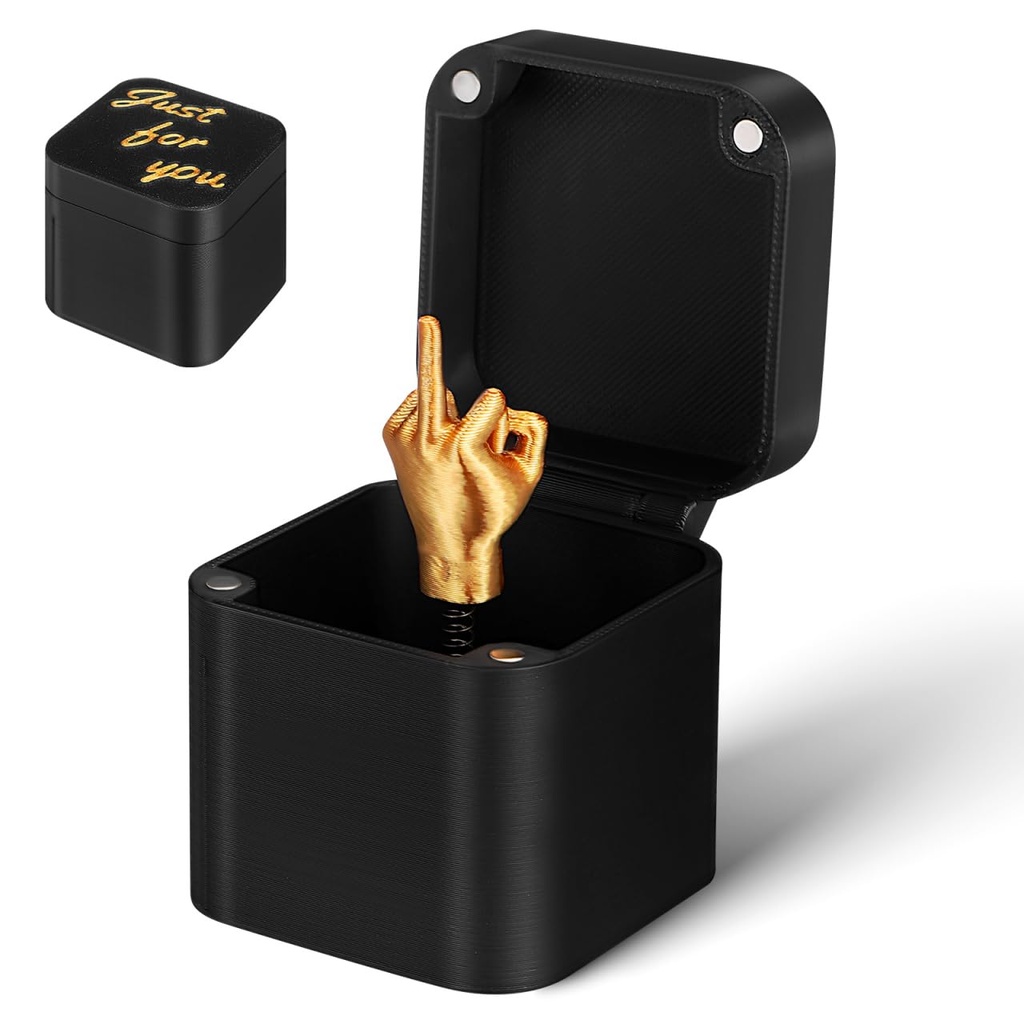 ifundom Finger in a Box Prank Pop up Middle Finger Surprise Gift Box Funny Spoof Toy for Ad