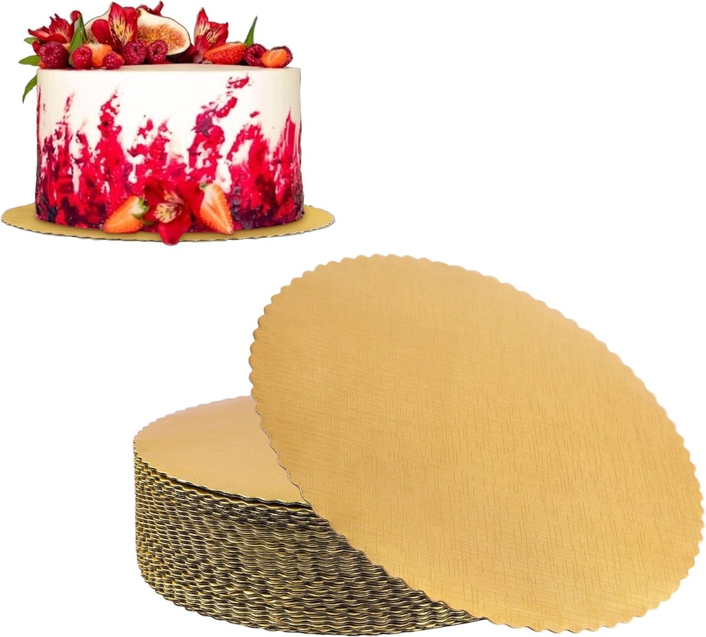 BTSD-home 25 Pack Cake Boards 12 Inch Round, Gold Cake Cardboard Rounds Cakes Base Circles
