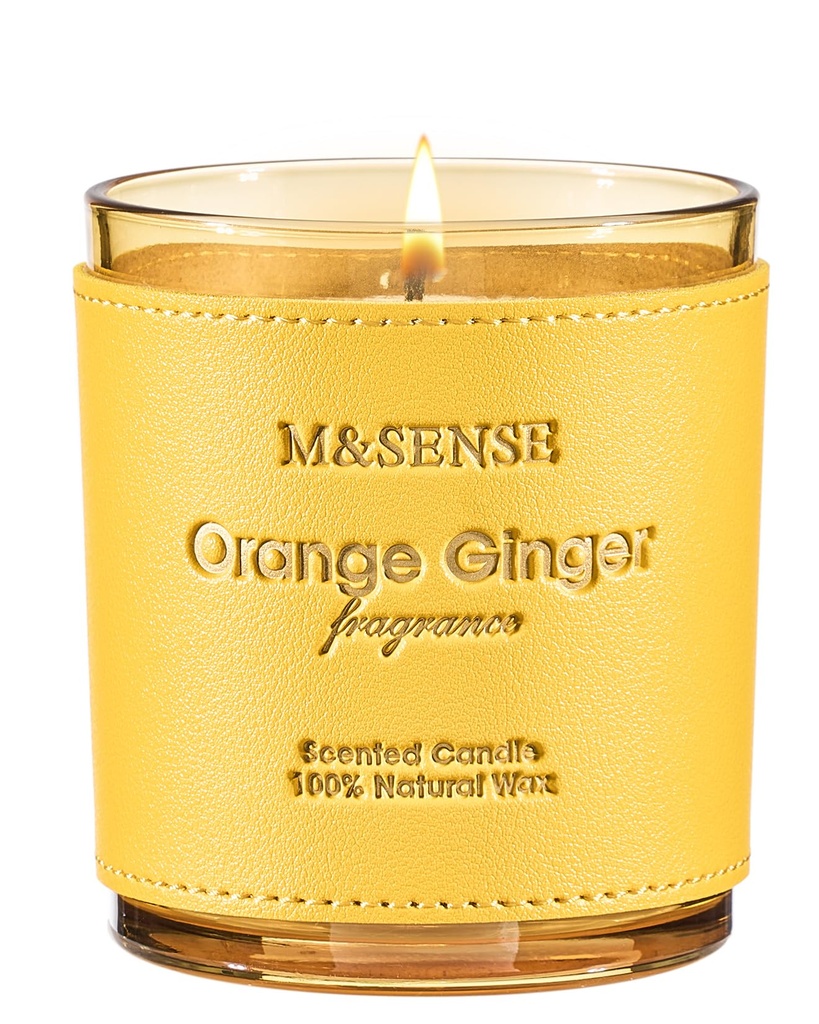 M&SENSE Orange Ginger Non Toxic Soy Wax Scented Candles Gifts for Women Men 280g 42H Special