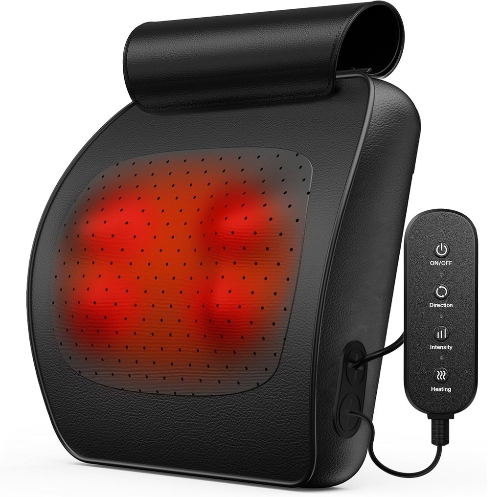 Back Massager, WERTYI Neck and Back Massager with Heat, Deep Tissue 3D Kneading Shiatsu Mas