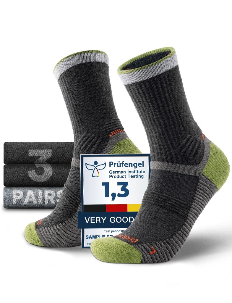 Juclise Hiking Socks with Cushioned Moisture Wicking & Breathable Trail Socks for Men Women