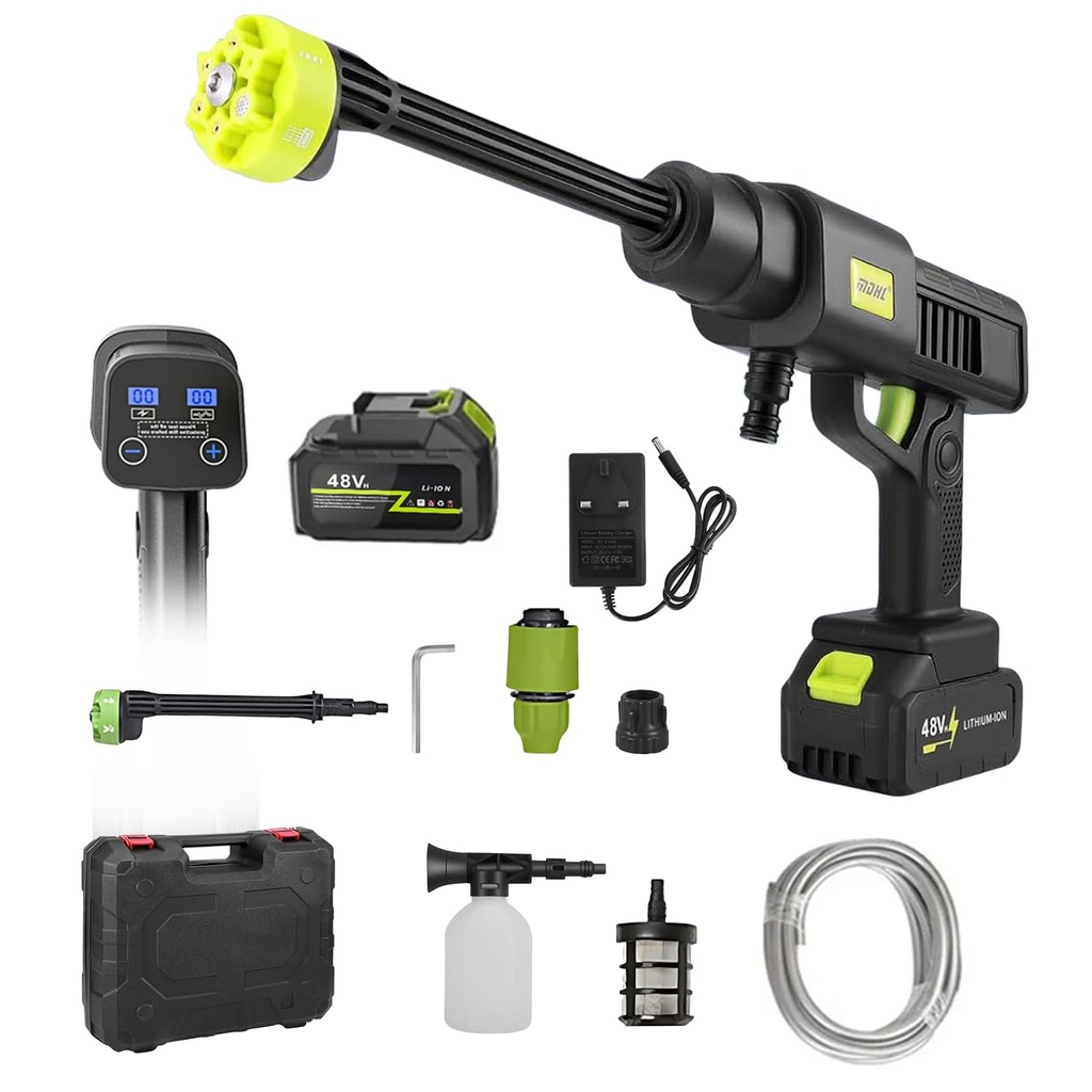 Pressure Washers,Cordless Pressure Washer,12000mAh Battery,10-Stage Adjustable, 6-in-1