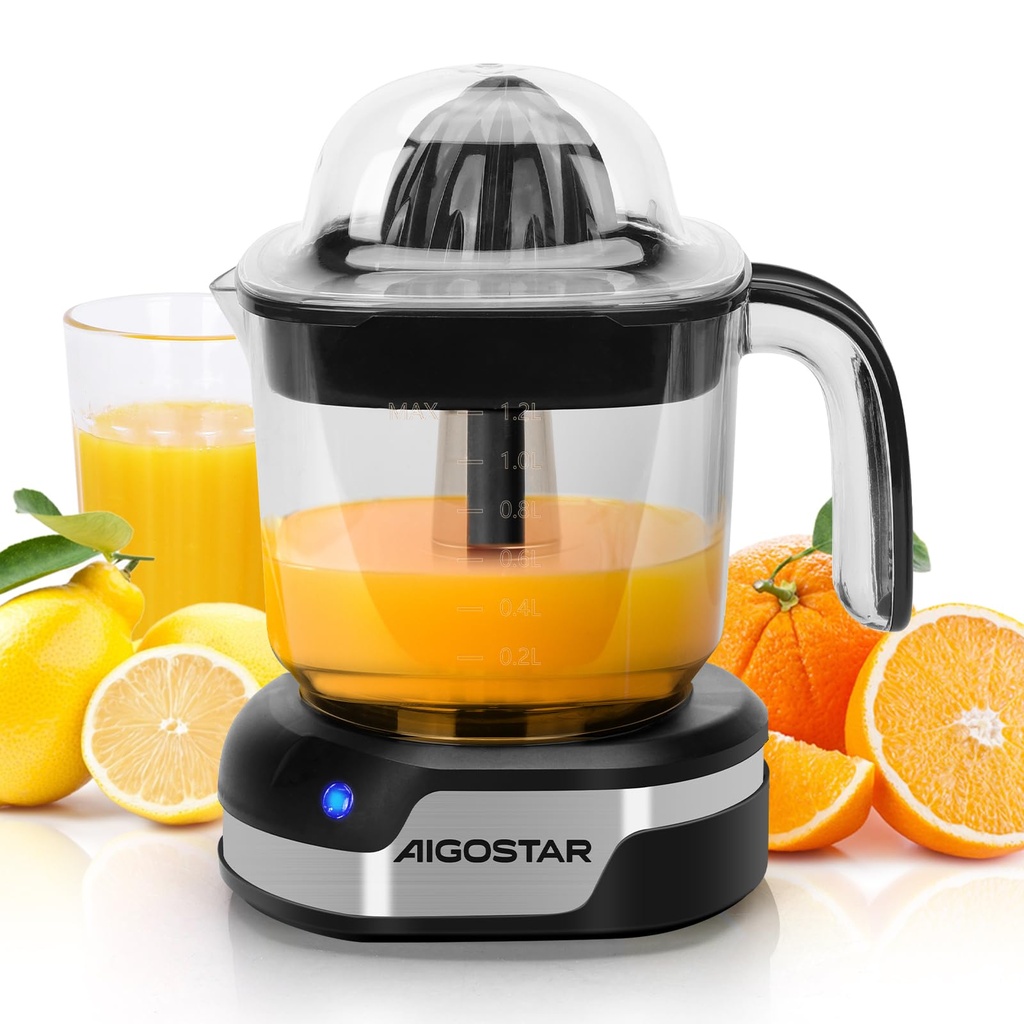 Aigostar 1.2L Orange Juicer Electric Citrus Juicer with LED Working Lamp