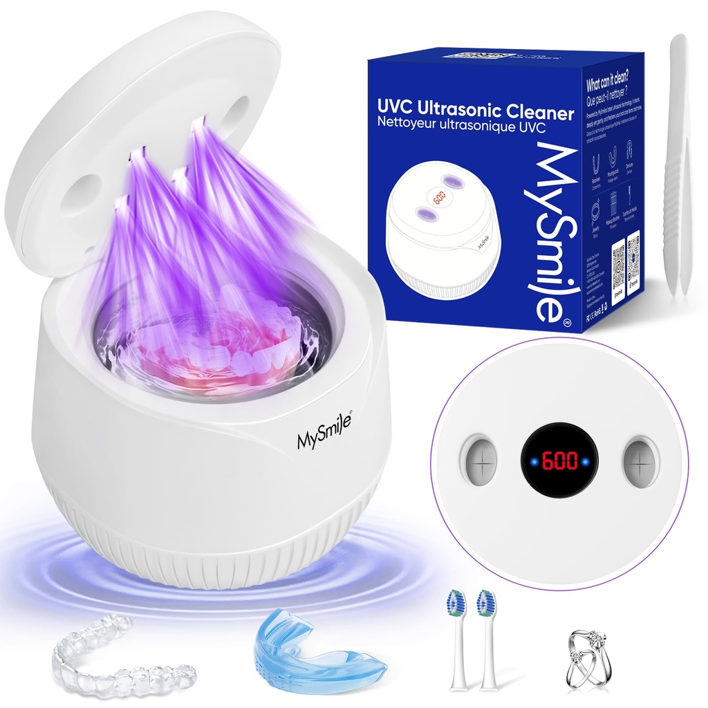 MySmile Ultrasonic Retainer Cleaner Denture Cleaner Machine with 200ML Capacity