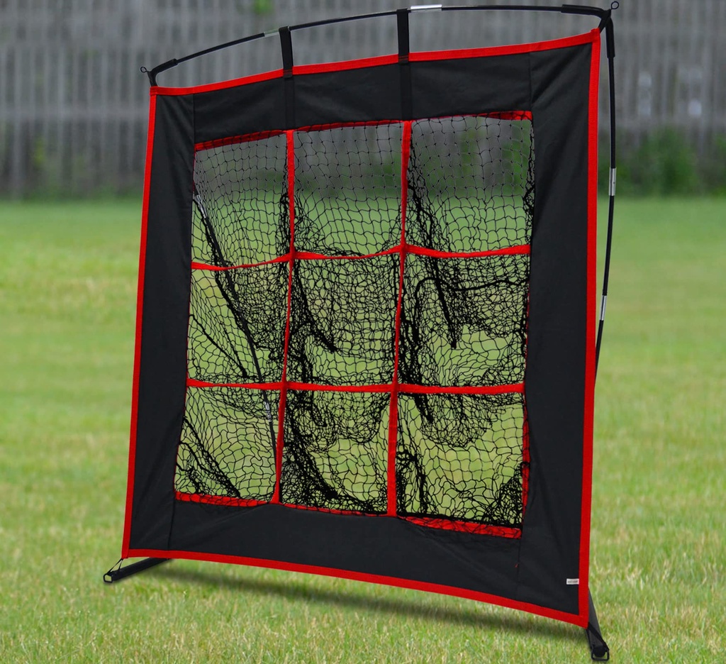 9 Hole Softball Baseball Pitching Hitting Target Net with Strike Zone Softball Baseball Batt