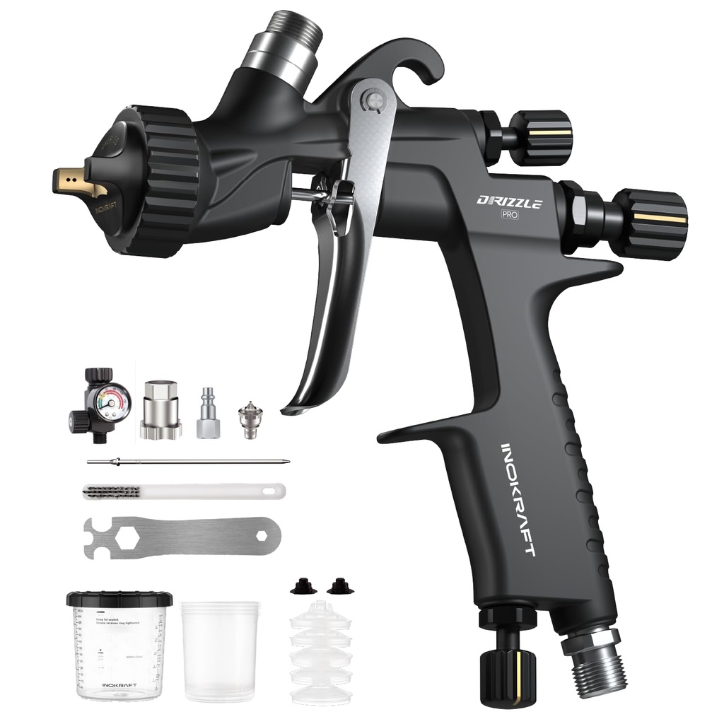 InoKraft Drizzle Pro LVLP Spray Gun Ã”Ã‡Ã´ Precise & Professional, Low-Overspray Design, Ul