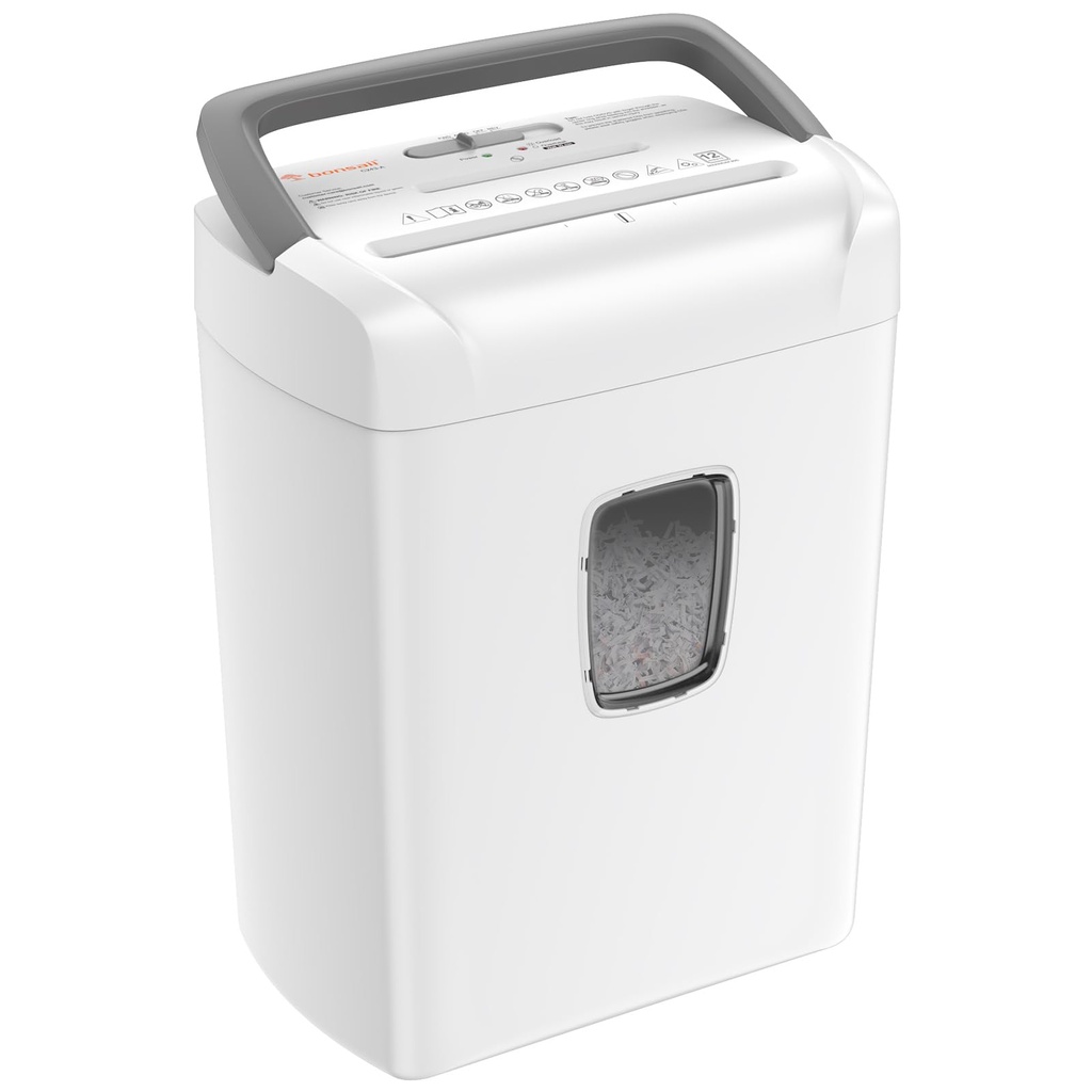 Bonsaii 12-Sheet Cross-Cut Shredder with CD & Credit Card Slot - P4 Security (5x25mm), 21L