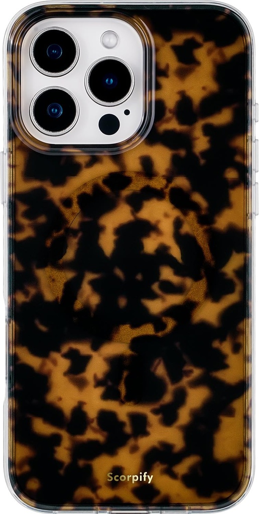 SCORPIFY for iPhone 16 Pro Max Case [Compatible with MagSafe] with Brown Tortoise Shell Des
