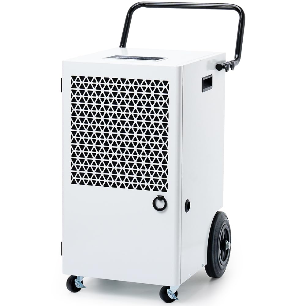 Megonia 120L/Day Electric Compressor Dehumidifier: Large Machine for Basement with Pump 