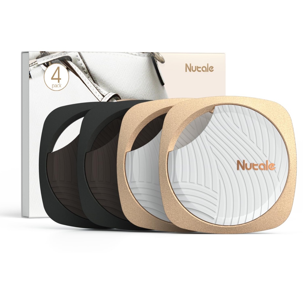 Nutale Focus Key Finder Gold and Black 4PCS - Bluetooth Smart Key Tracker Tag Item Locator