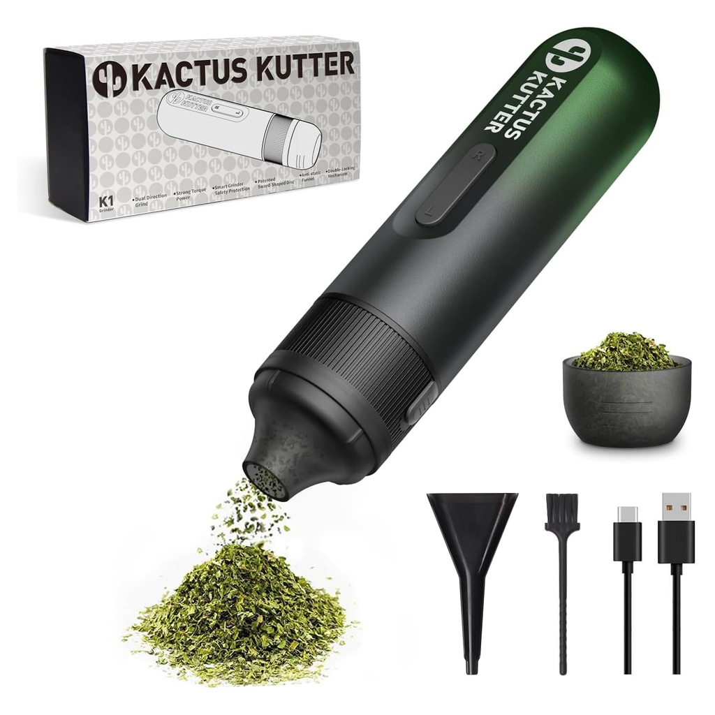 KactusKutter K1 Electric Herb Grinder Battery Powered Automatic Portable Spice Mill 