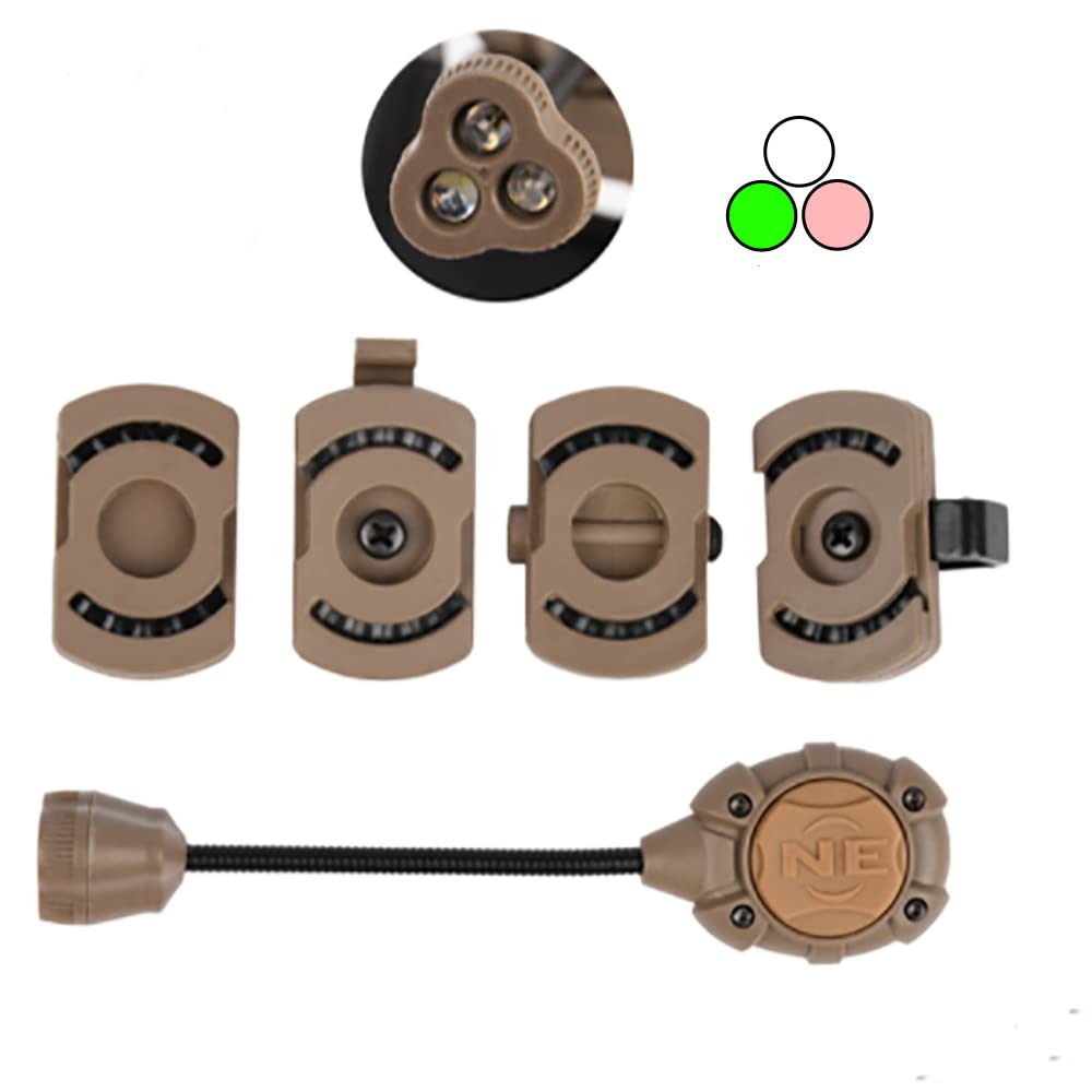 QIRUIMY Tactical MPLS3 Helmet Light,White/IR/Green Light LED Headlamp Safety Signal Indicator