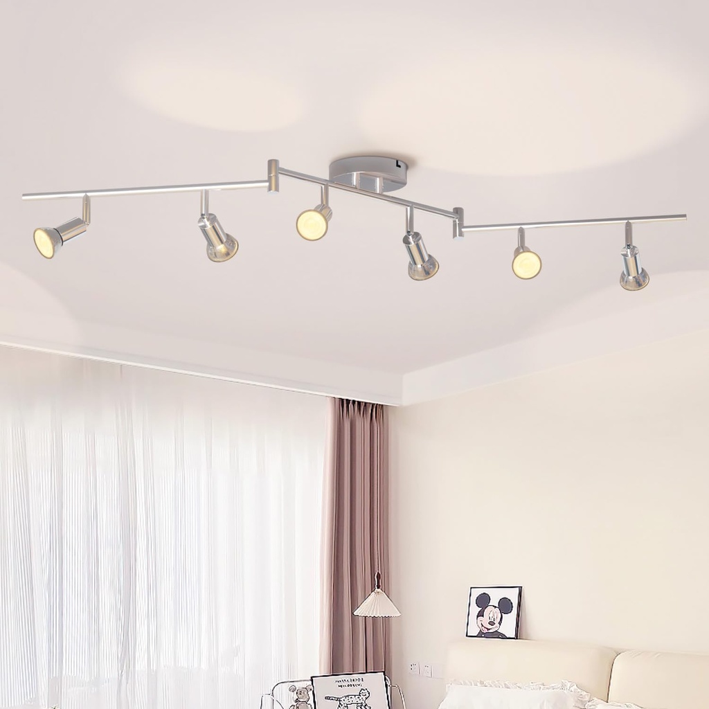 LVWIT LED Ceiling Light Rotatable, 6 Way Modern Kitchen Ceiling Lights, Light Fittings