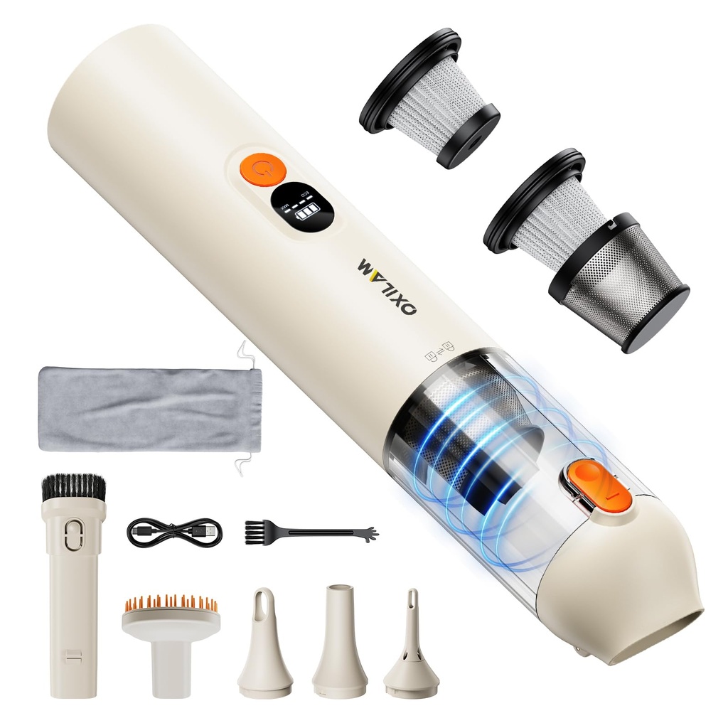 OXILAM Car Vacuum Cleaner Cordless Powerful Suction, 30 Minute Run-Time, Blow & Suction