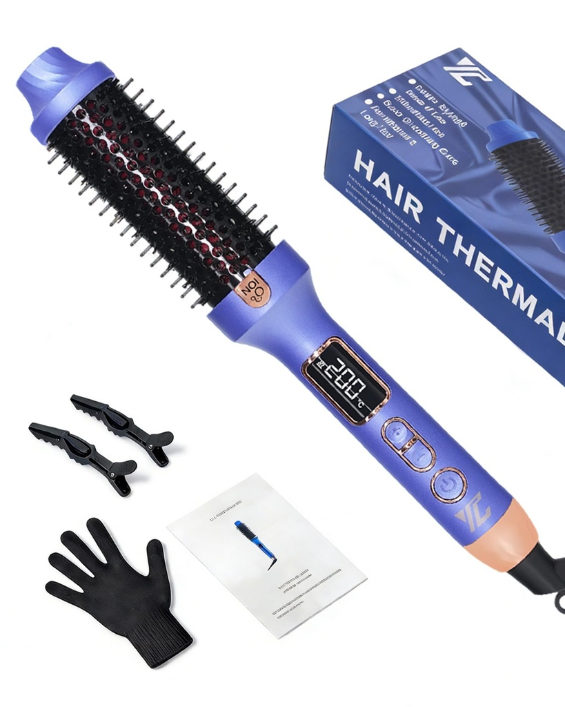 Infrared Thermal Brush, 38mm 3 in 1 Heated Round Curling Brush, Negative Ionic Lightweight 