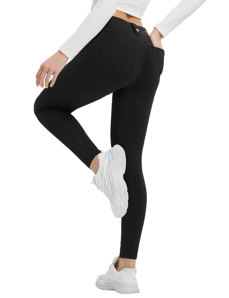 baleaf Womens Workout Fleece Lined Leggings Pockets Thermal High Waisted Yoga Pants SIZE M