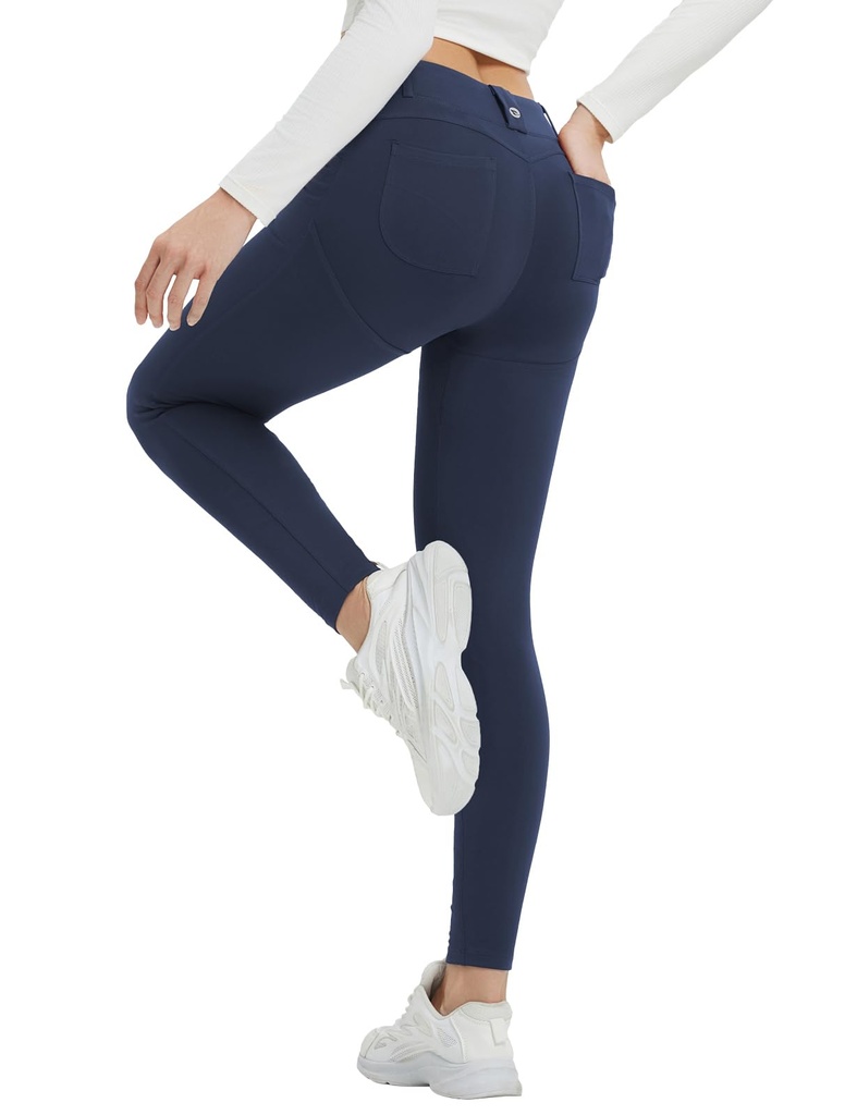 baleaf Womens Workout Fleece Lined Leggings Cargo Pockets Thermal High Waisted Yoga SIZE L