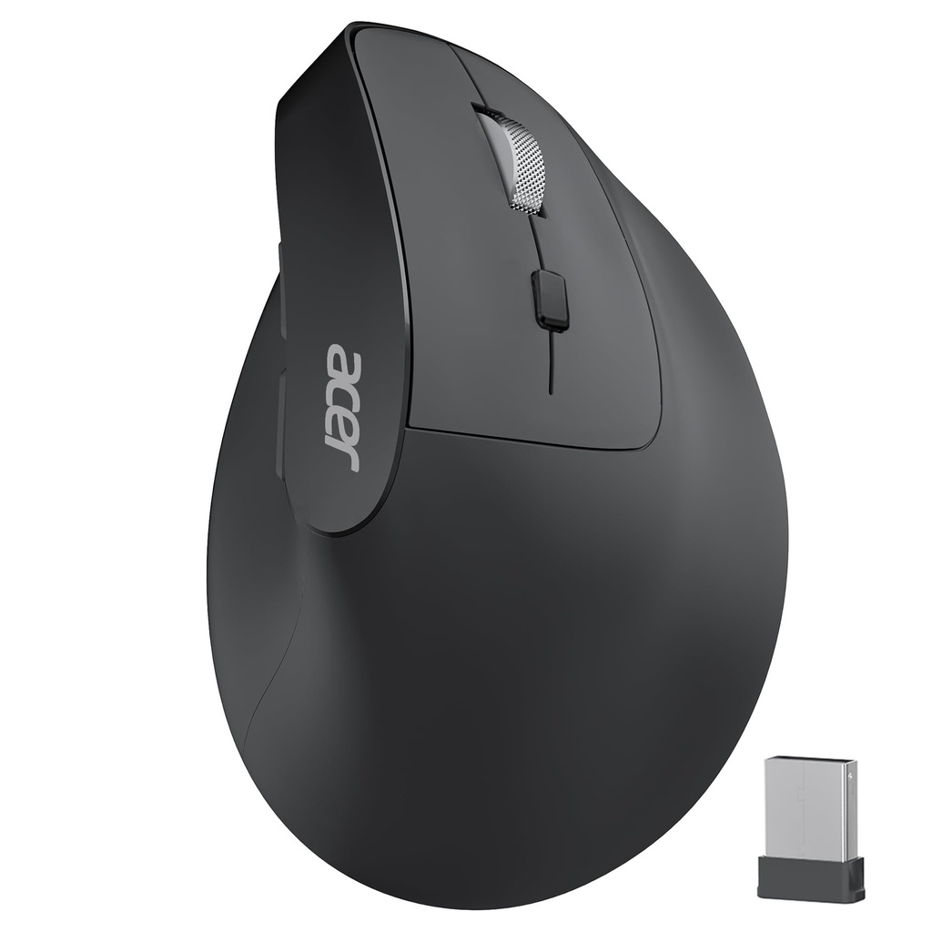 acer Wireless Ergonomic Mouse, Rechargeable Vertical Mouse with 3 DPI (1600/1200/1000), Ergo