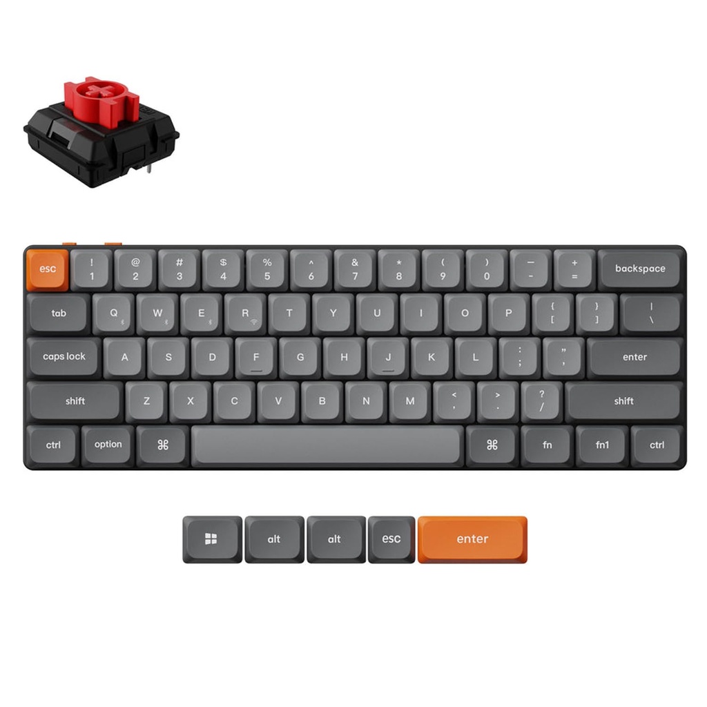 Keychron K9 Max Custom Mechanical Keyboard, Ultra-Slim 60% Layout, Bluetooth/2.4 GHz/Wired w