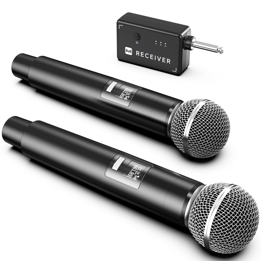 Microphone Wireless, Microphone with One-to-One Chip Connection, 40H Duration, 200 FT Distan
