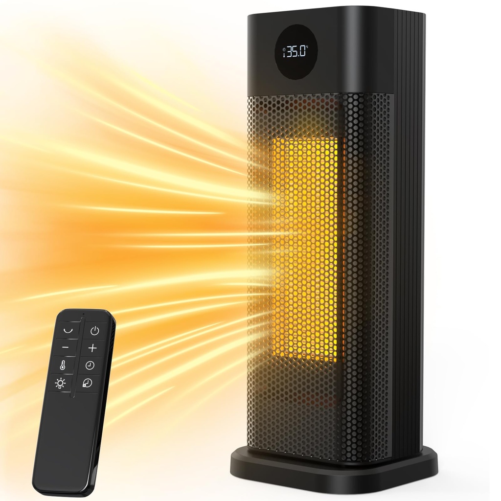 Minthouz Electric Heater, 2000W PTC Ceramic Heater, 3 Mode Space Heater with Thermostat, Re