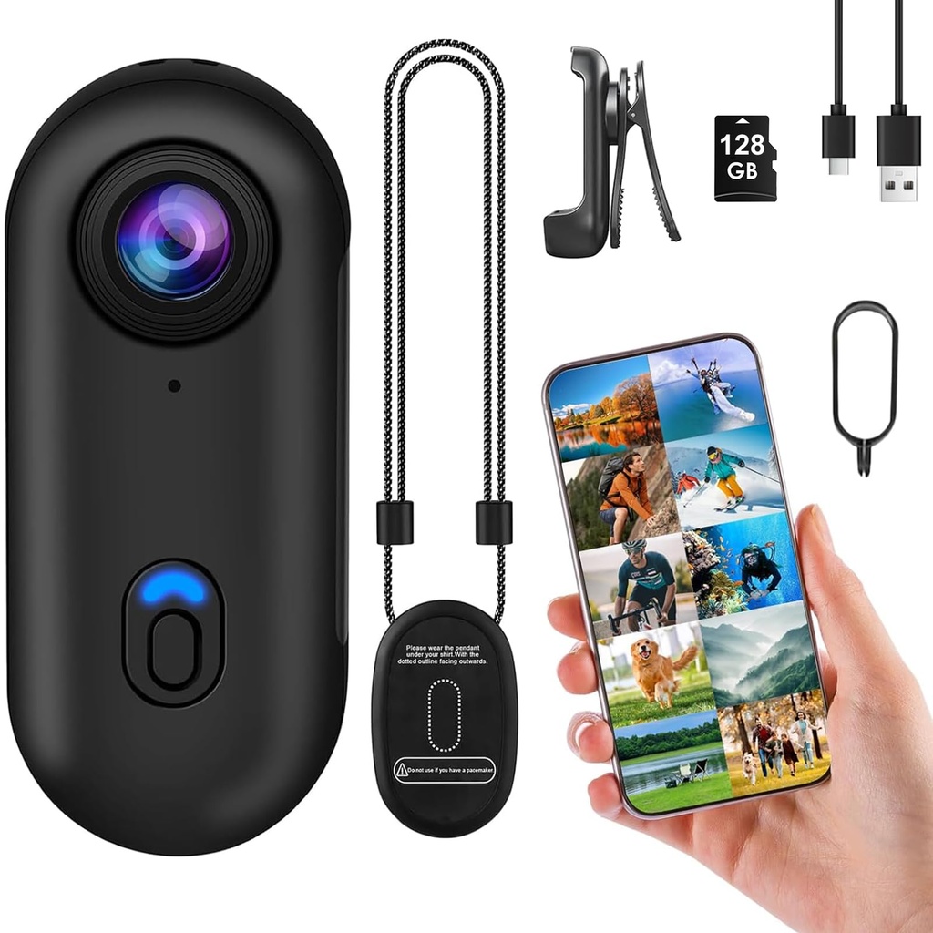 OBEST Action Camera, 1080p Mini Thumb Action CameraÃ¯Â¼ÂŒ360Ã‚Â° Body Camera Magnetic Pocket