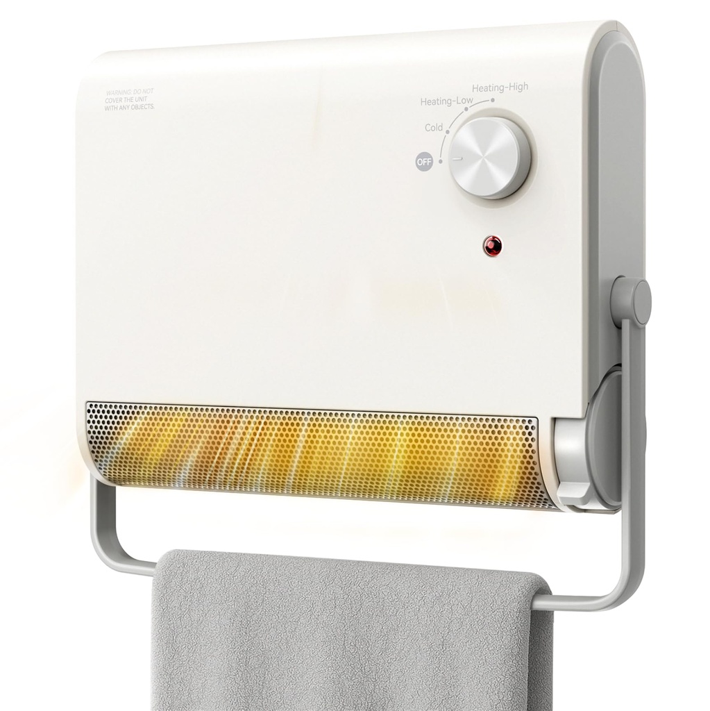 Electric Wall Heater for Bathroom, 2000W Helps Dry Clothes Space Silent Room Radiator Heate