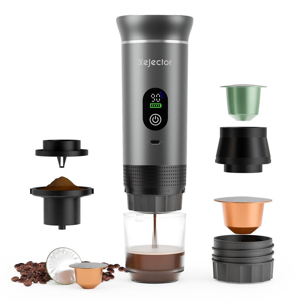 Portable Espresso Maker Coffee Machine 3-IN-1 Battery Coffee Maker 20-Bar Self-Heating Elec