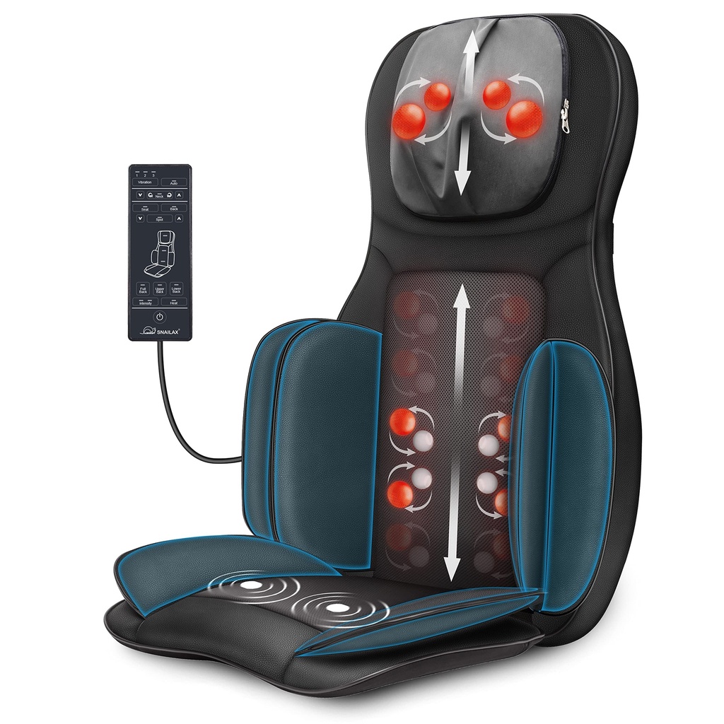 Snailax Back Massager with Heat & Compress, Massage Chair Pad for Full Body, Shiatsu Massag